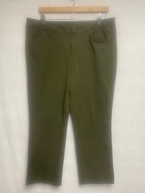 Banana Republic Women's Straight Leg Olive Green Pants - Size 12